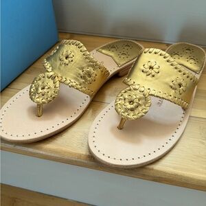 Jack Rogers - Jacks flat sandals - gold leather - 8 - NWT